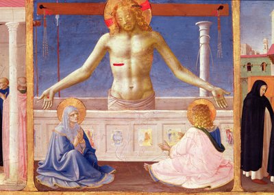 Christus erhebt sich aus seinem Grab, (Detail) des Predella-Panels der Krönung der Jungfrau, ca. 1430-32 von Fra Angelico
